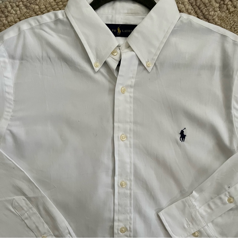 NWOT Ralph Lauren men’s white cotton button down shirt size 16 1/2 34/35.